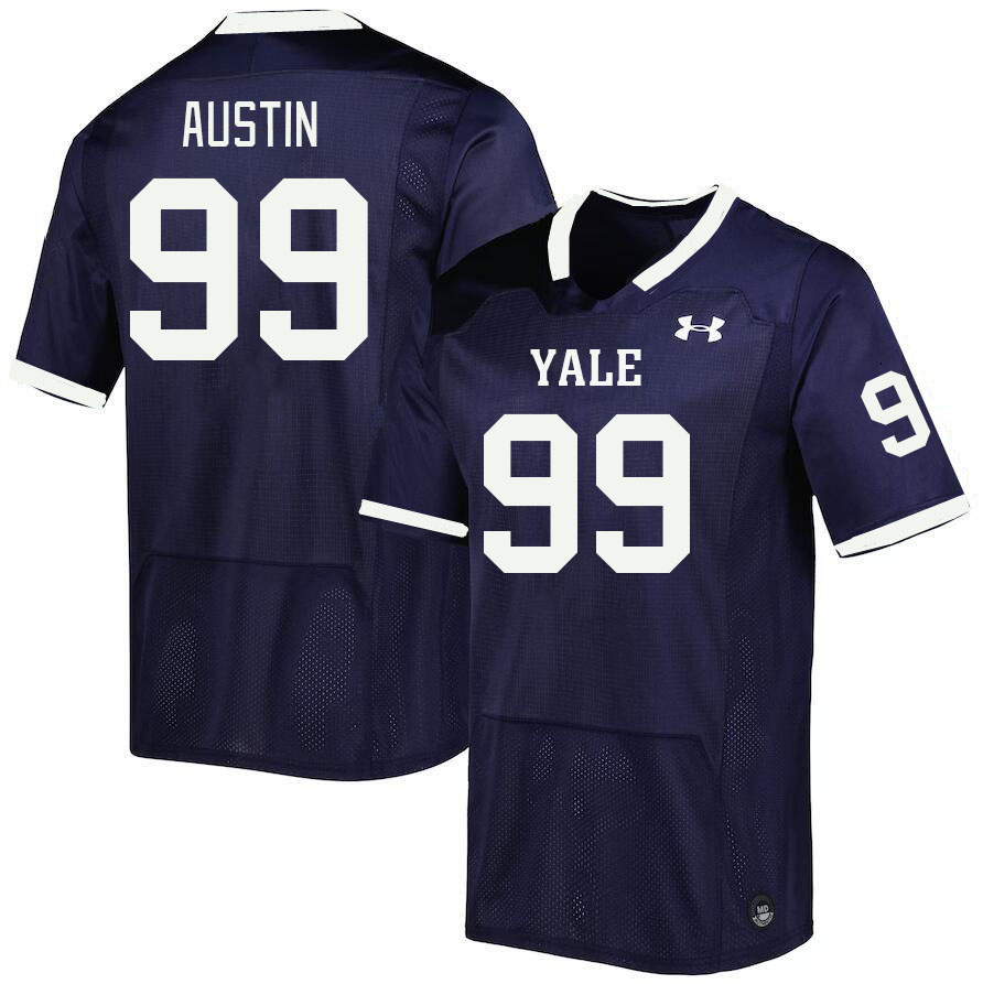 Men-Youth #99 Cooper Austin Yale Bulldogs 2023 College Football Jerseys Stitched Sale-Blue